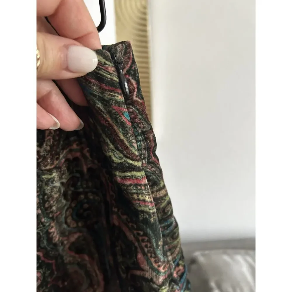 Zara Velvet Paisley Min Skirt L Whimsigoth Grunge Indie Fairly
